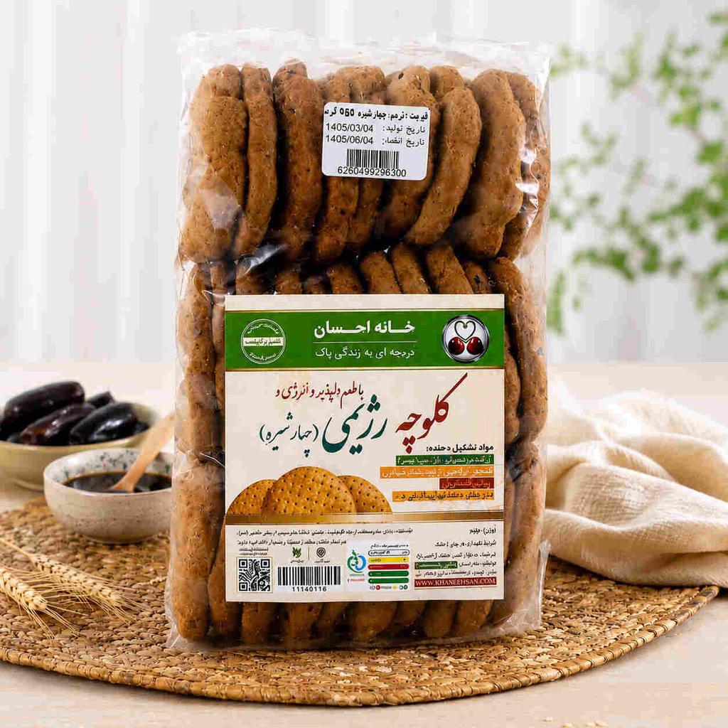 کلوچه رژیمی (چهارشیره) بسته بندی - تصویر 1