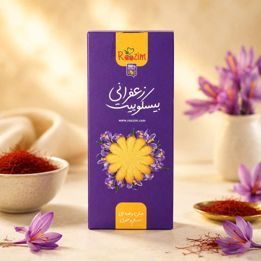 بیسکوییت سالم زعفرانی طرح جدید - تصویر 1