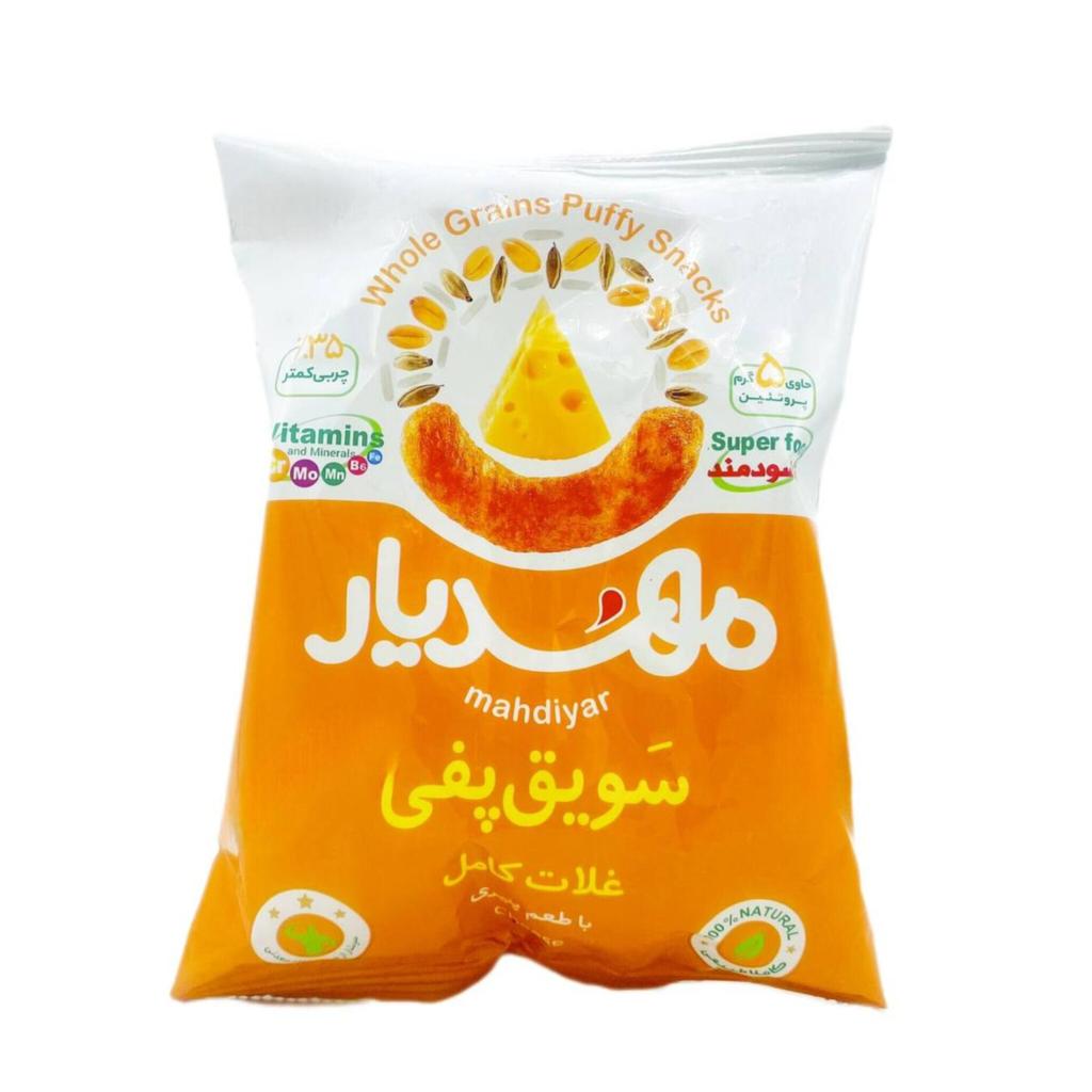 پفک غلات کامل پنیری مهدیار  - تصویر 2