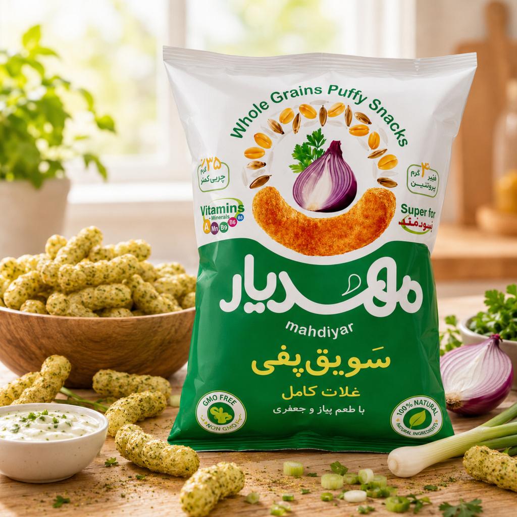 پفک غلات پیازجعفری مهدیار - تصویر 1