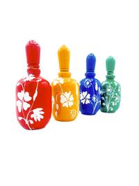 سرمه دان چوبی طرح گل سفید آجری