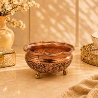 پیاله مسی پایه گلبرگ